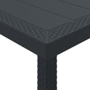vidaXL Kerti Asztal Antracit 100 x 100 x 73 cm polirattan