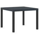 vidaXL Kerti Asztal Antracit 100 x 100 x 73 cm polirattan