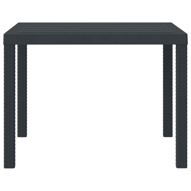 vidaXL Kerti Asztal Antracit 100 x 100 x 73 cm polirattan