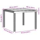 vidaXL Kerti Asztal Antracit 100 x 100 x 73 cm polirattan