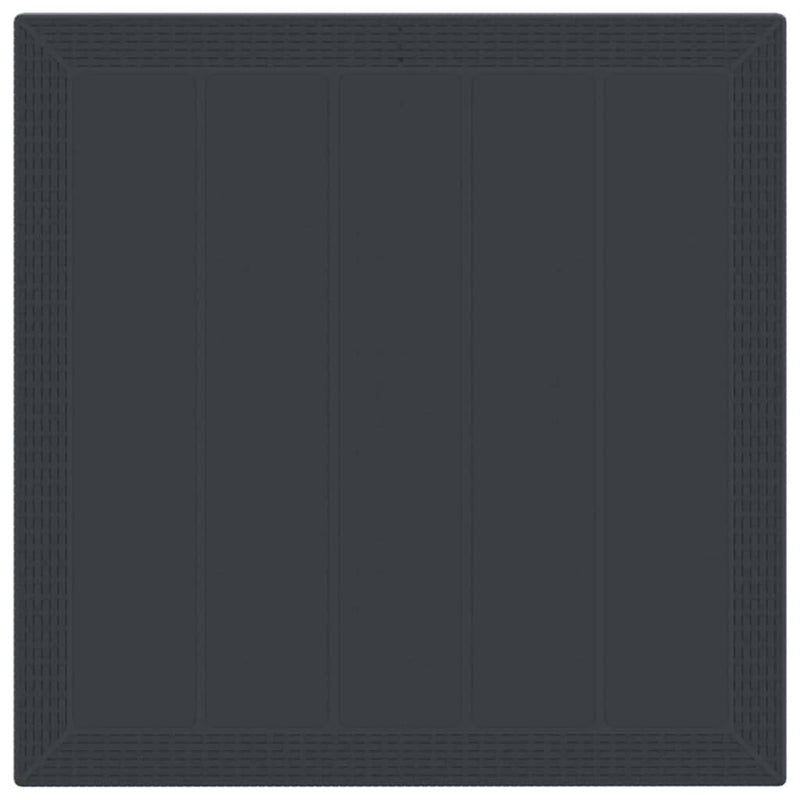 vidaXL Kerti Asztal Antracit 100 x 100 x 73 cm polirattan