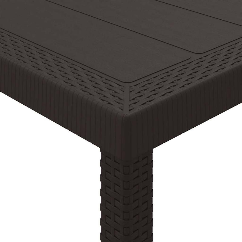 vidaXL Kerti Asztal Barna 100 x 100 x 73 cm polirattan
