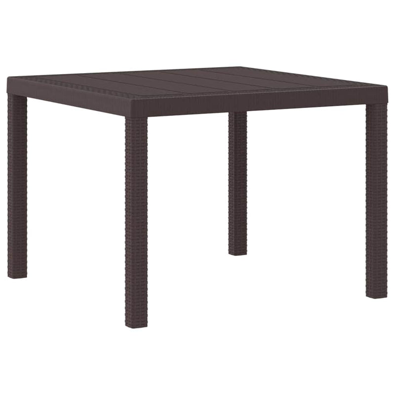 vidaXL Kerti Asztal Barna 100 x 100 x 73 cm polirattan