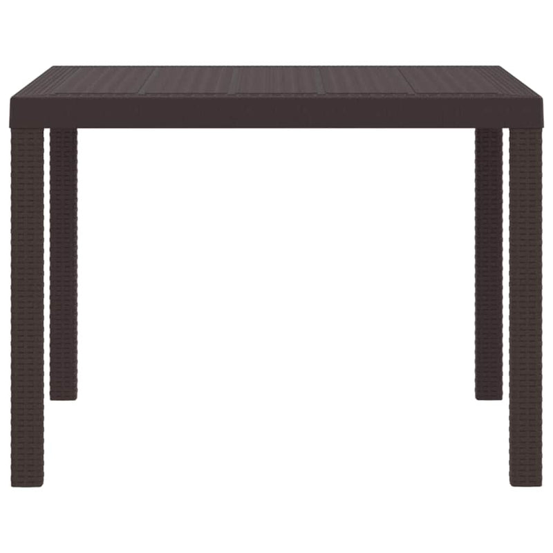 vidaXL Kerti Asztal Barna 100 x 100 x 73 cm polirattan