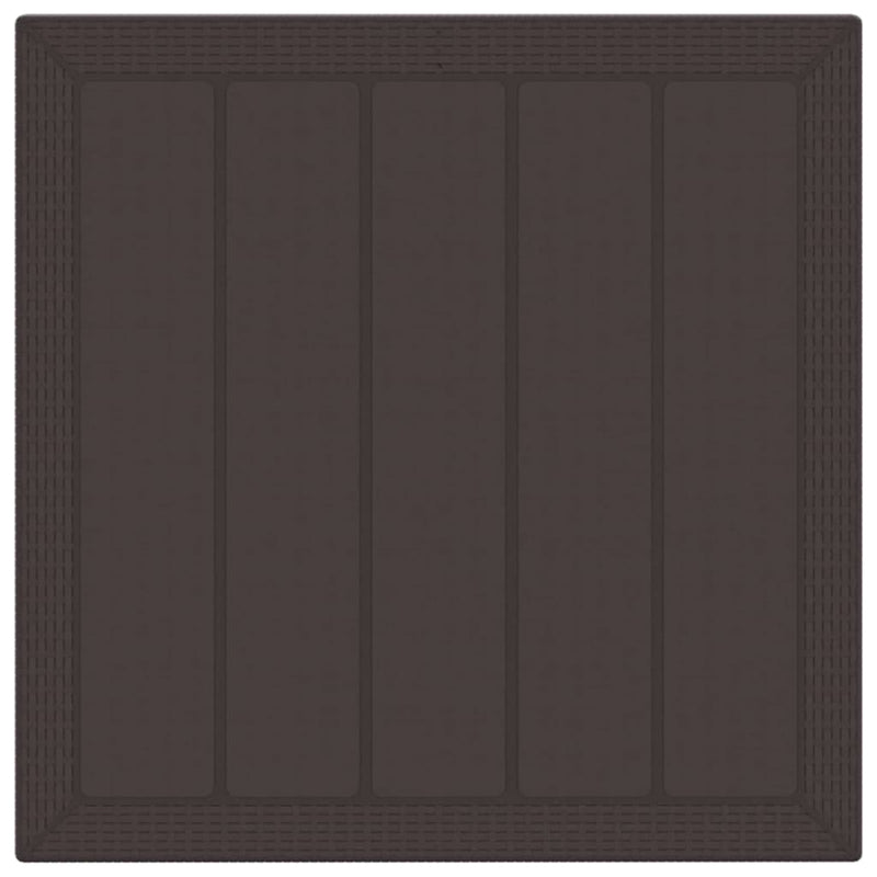vidaXL Kerti Asztal Barna 100 x 100 x 73 cm polirattan