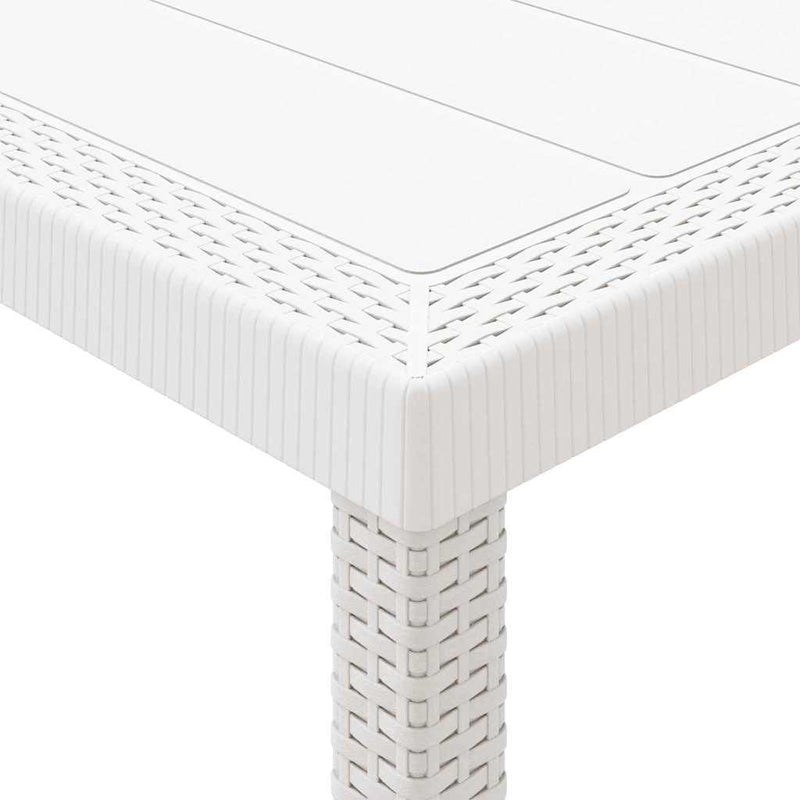vidaXL Kerti Asztal Fehér 100 x 100 x 73 cm polirattan
