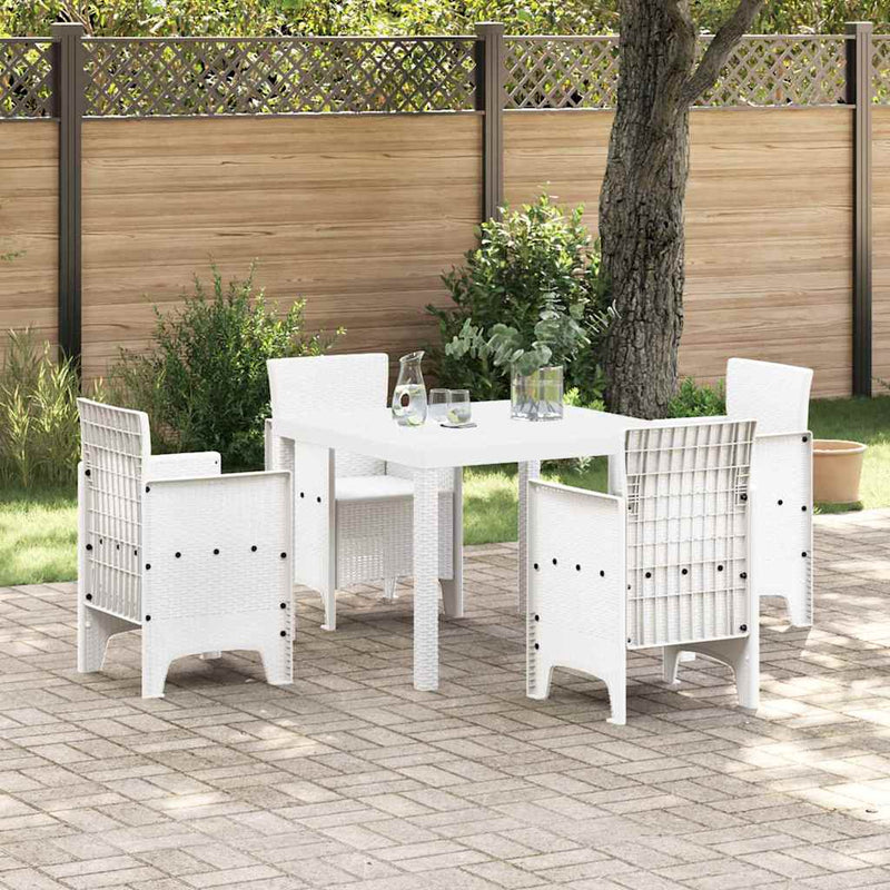 vidaXL Kerti Asztal Fehér 100 x 100 x 73 cm polirattan