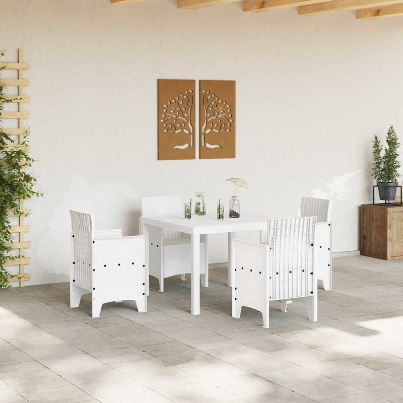 vidaXL Kerti Asztal Fehér 100 x 100 x 73 cm polirattan