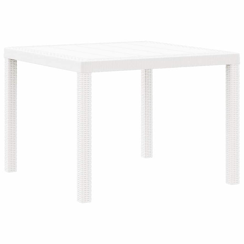 vidaXL Kerti Asztal Fehér 100 x 100 x 73 cm polirattan