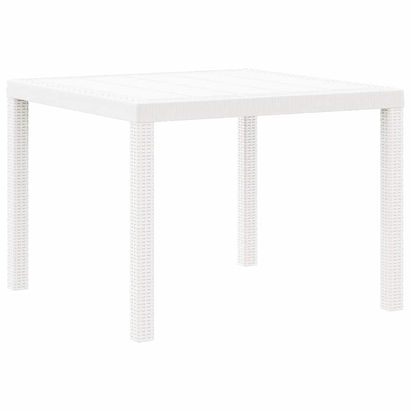 vidaXL Kerti Asztal Fehér 100 x 100 x 73 cm polirattan