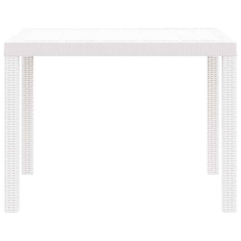 vidaXL Kerti Asztal Fehér 100 x 100 x 73 cm polirattan