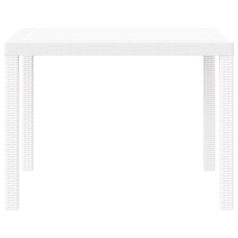 vidaXL Kerti Asztal Fehér 100 x 100 x 73 cm polirattan