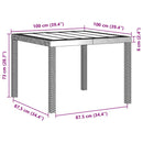 vidaXL Kerti Asztal Fehér 100 x 100 x 73 cm polirattan