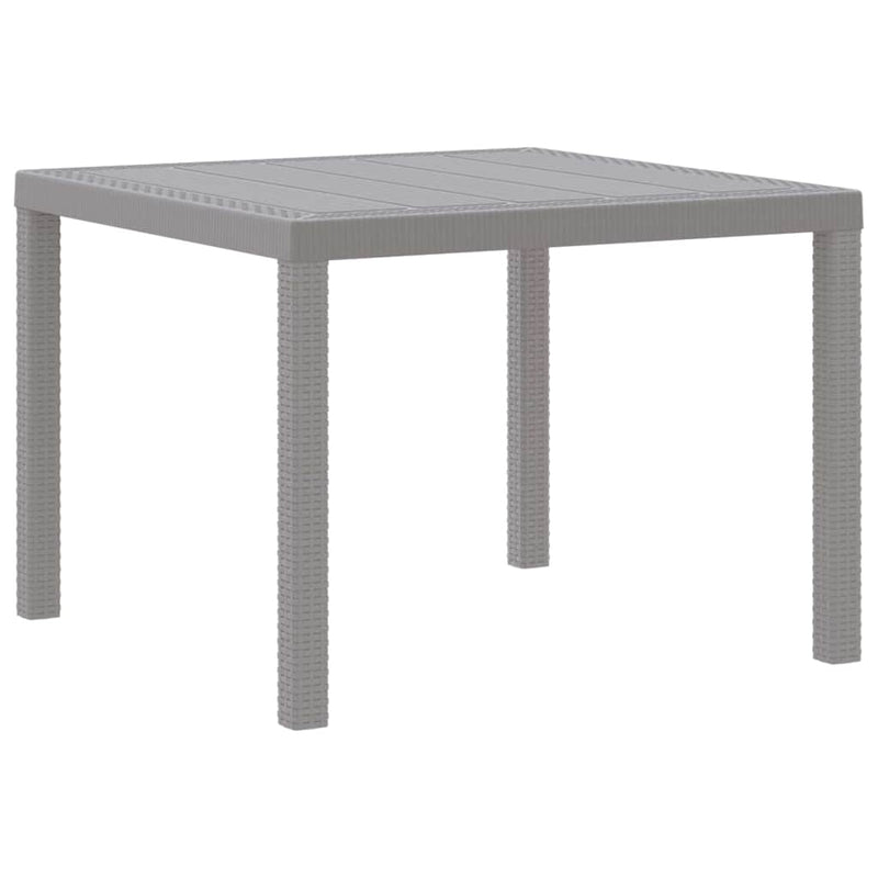 vidaXL Kerti Asztal Világosszürke 100 x 100 x 73 cm polirattan
