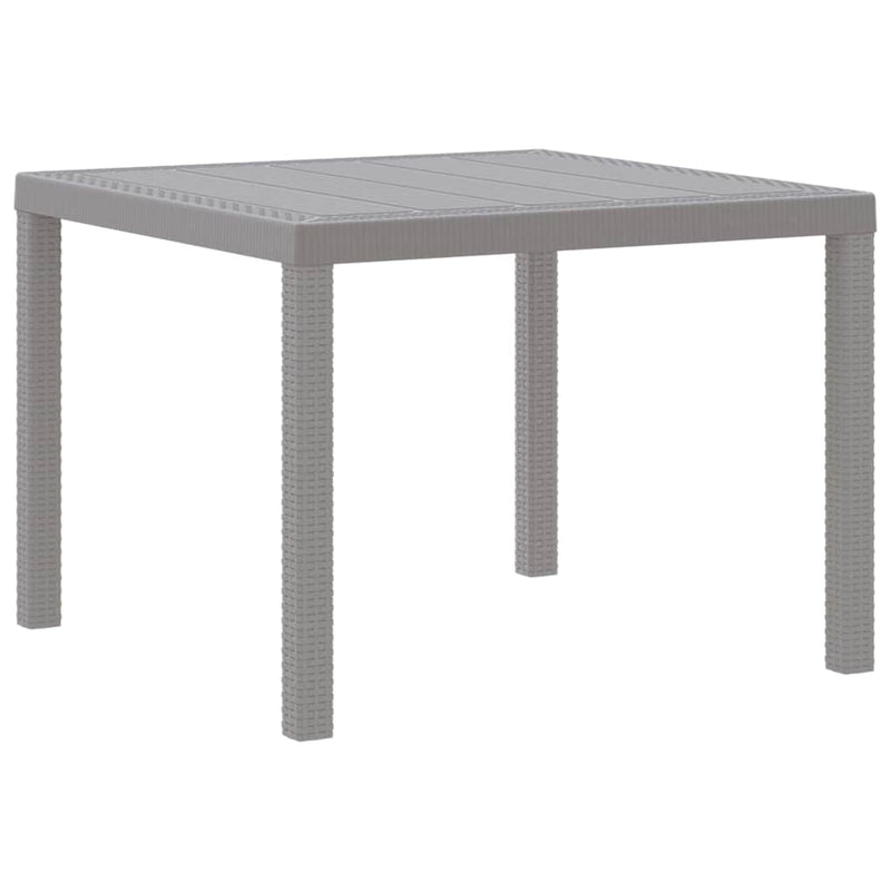 vidaXL Kerti Asztal Világosszürke 100 x 100 x 73 cm polirattan