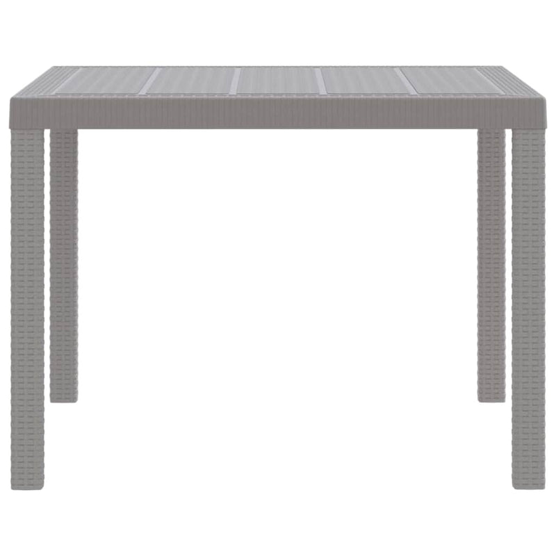 vidaXL Kerti Asztal Világosszürke 100 x 100 x 73 cm polirattan