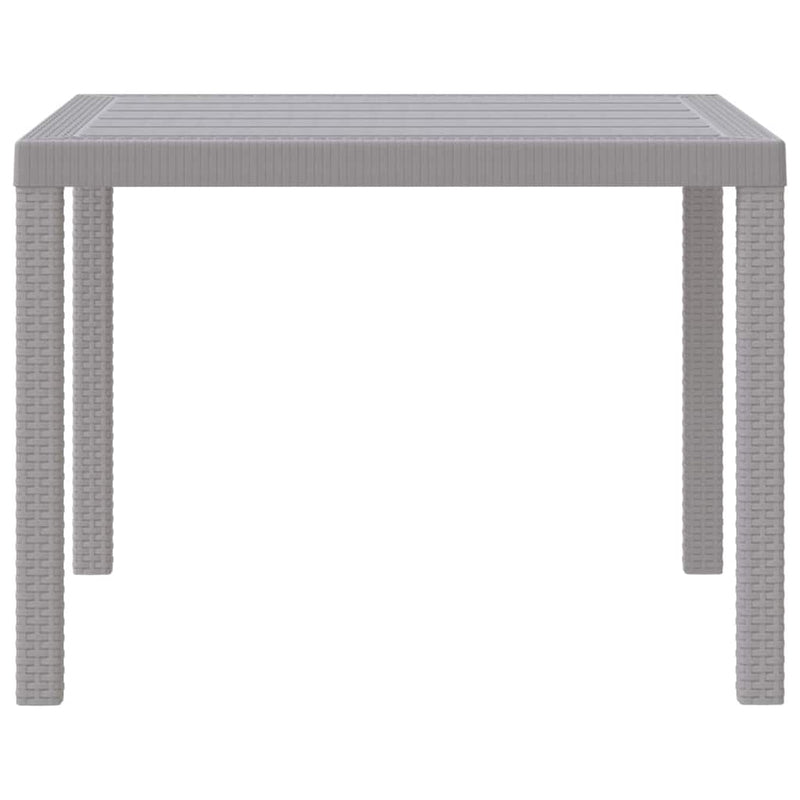 vidaXL Kerti Asztal Világosszürke 100 x 100 x 73 cm polirattan