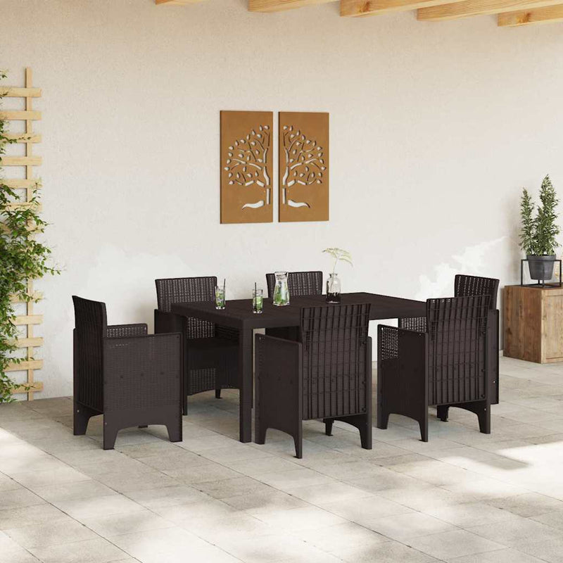 vidaXL Kerti Asztal Barna 150 x 100 x 73 cm polirattan