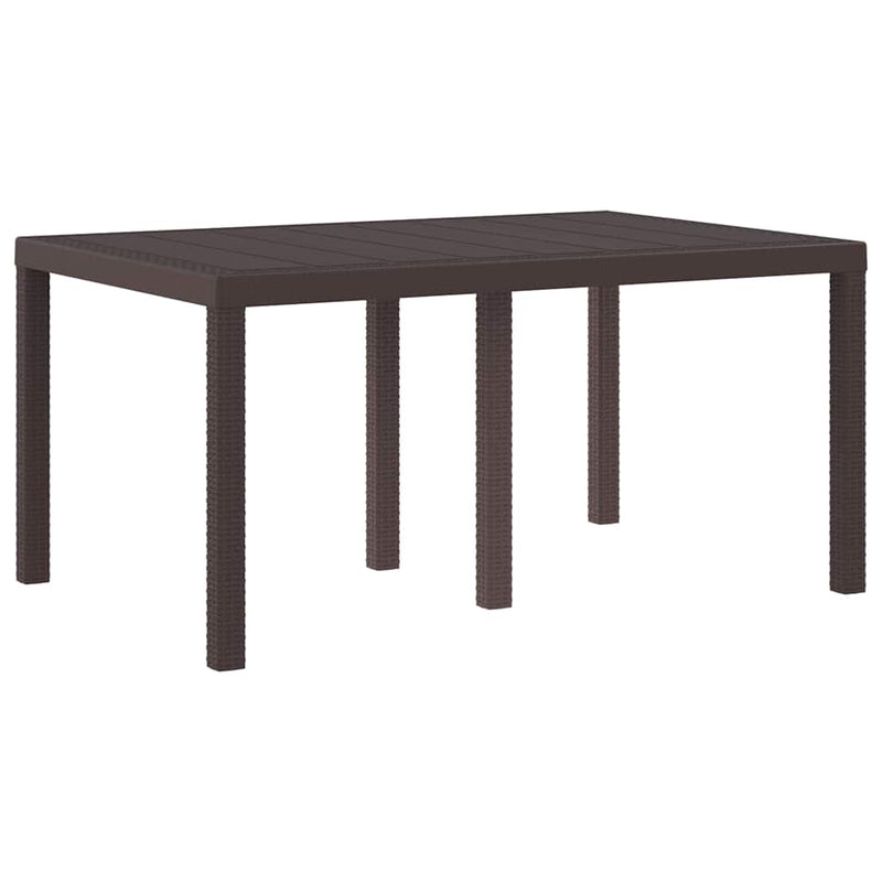 vidaXL Kerti Asztal Barna 150 x 100 x 73 cm polirattan