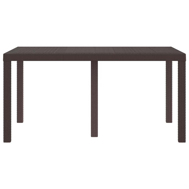vidaXL Kerti Asztal Barna 150 x 100 x 73 cm polirattan