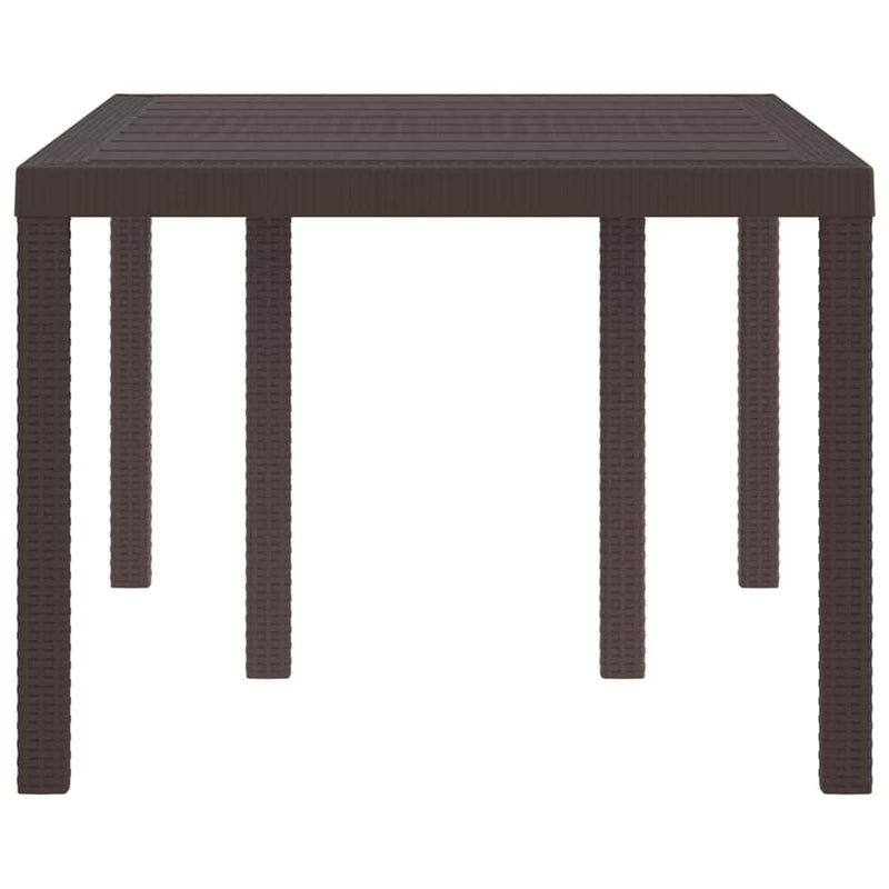 vidaXL Kerti Asztal Barna 150 x 100 x 73 cm polirattan