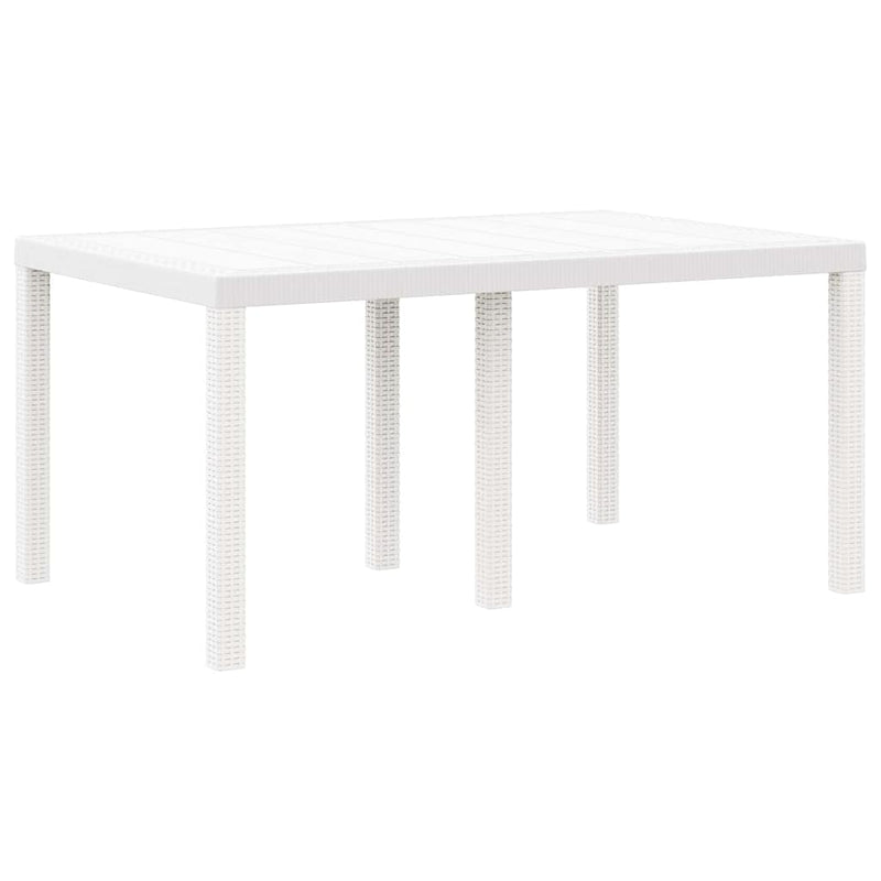 vidaXL Kerti Asztal Fehér 150 x 100 x 73 cm polirattan