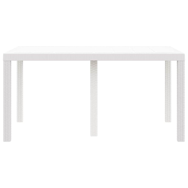 vidaXL Kerti Asztal Fehér 150 x 100 x 73 cm polirattan