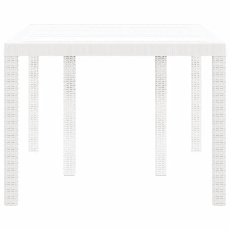 vidaXL Kerti Asztal Fehér 150 x 100 x 73 cm polirattan
