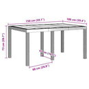 vidaXL Kerti Asztal Fehér 150 x 100 x 73 cm polirattan