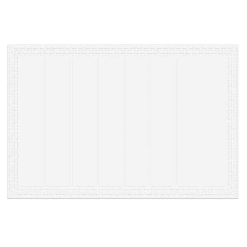 vidaXL Kerti Asztal Fehér 150 x 100 x 73 cm polirattan