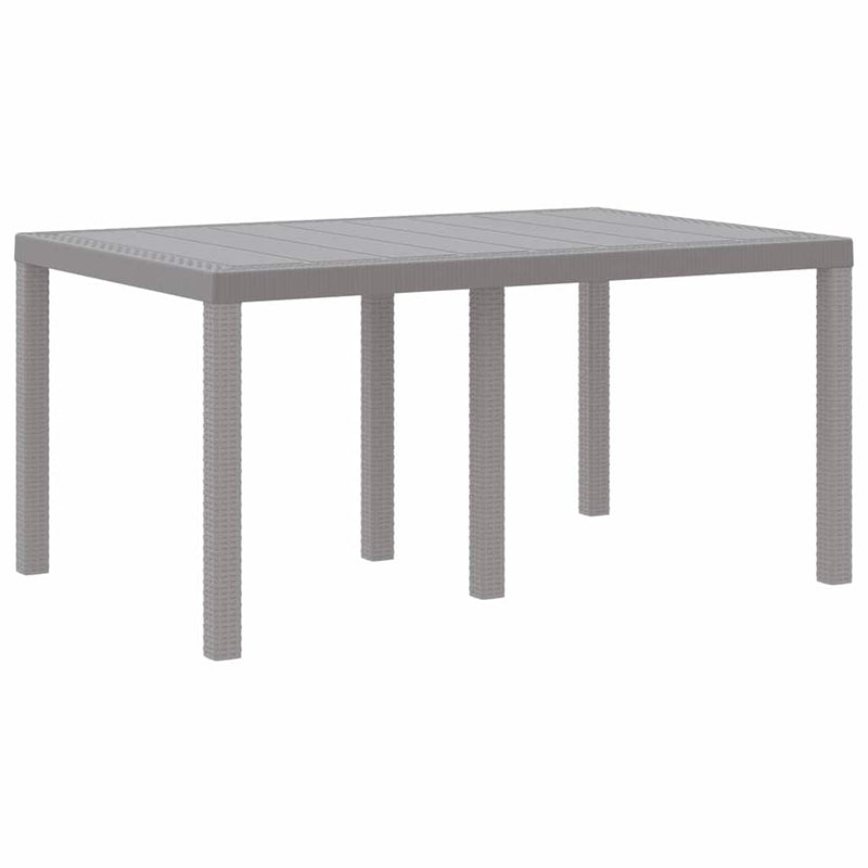 vidaXL Kerti Asztal Világosszürke 150 x 100 x 73 cm polirattan
