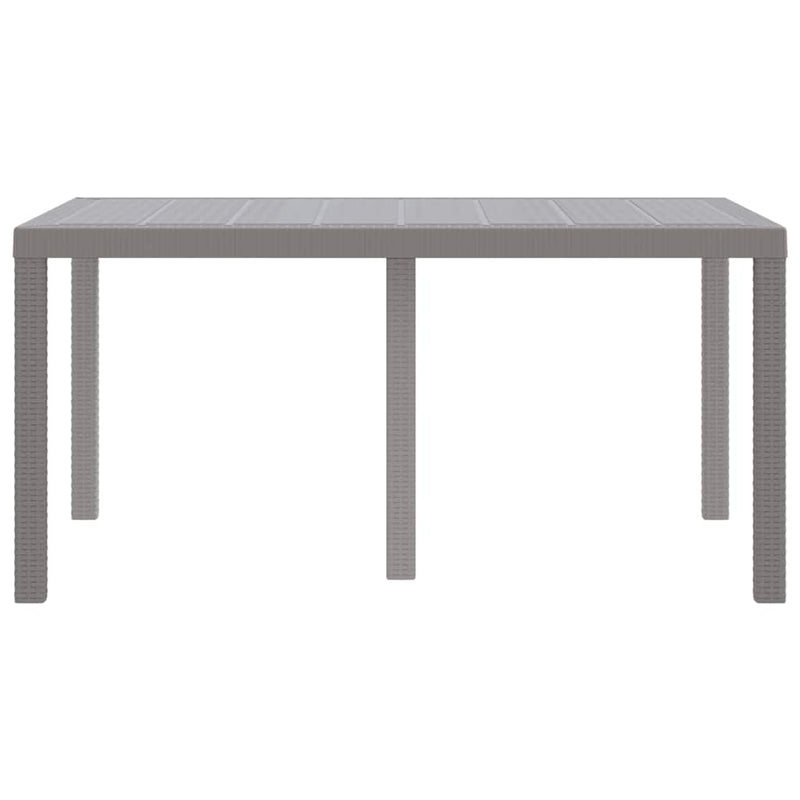 vidaXL Kerti Asztal Világosszürke 150 x 100 x 73 cm polirattan