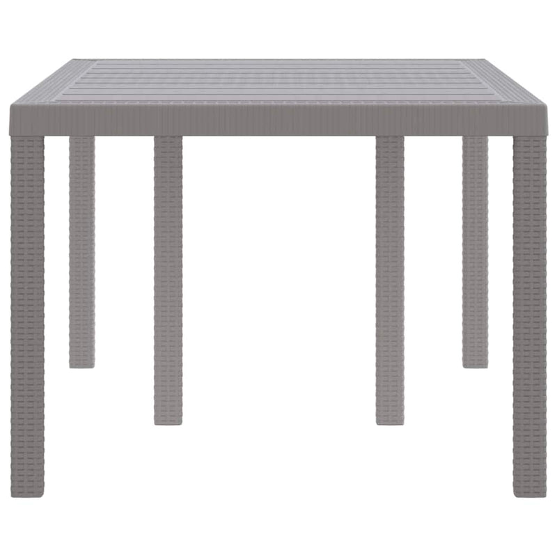 vidaXL Kerti Asztal Világosszürke 150 x 100 x 73 cm polirattan