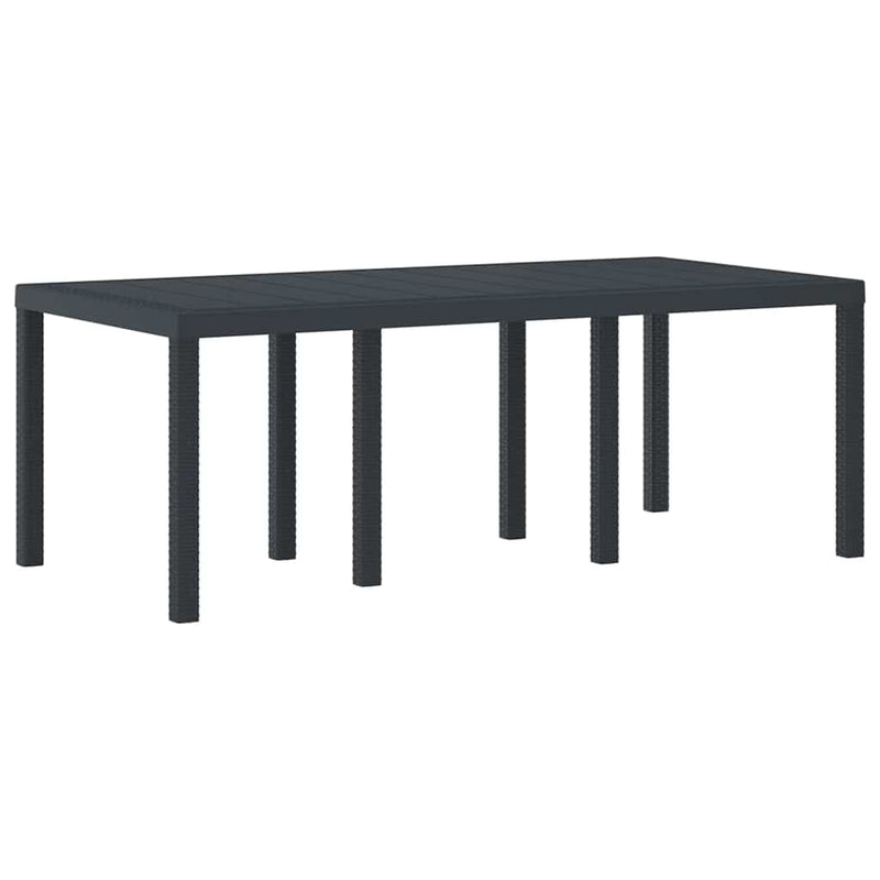 vidaXL Kerti Asztal Antracit 200 x 100 x 73 cm polirattan