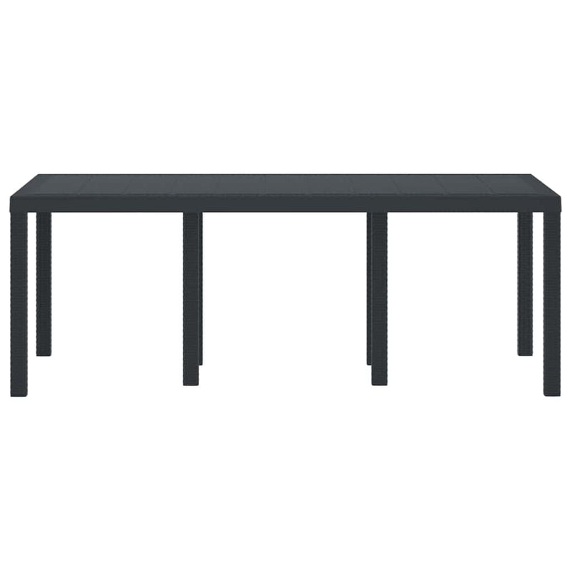 vidaXL Kerti Asztal Antracit 200 x 100 x 73 cm polirattan