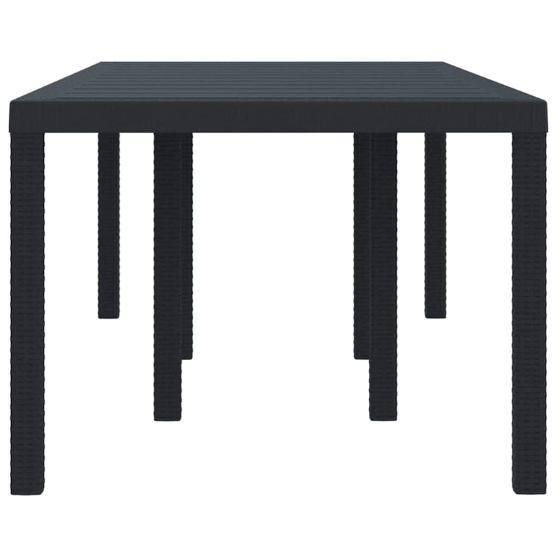 vidaXL Kerti Asztal Antracit 200 x 100 x 73 cm polirattan