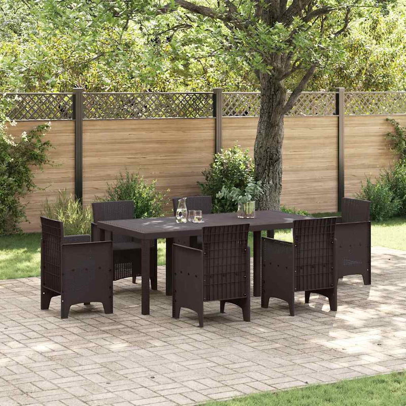 vidaXL Kerti Asztal Barna 200 x 100 x 73 cm polirattan