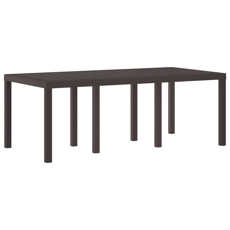 vidaXL Kerti Asztal Barna 200 x 100 x 73 cm polirattan