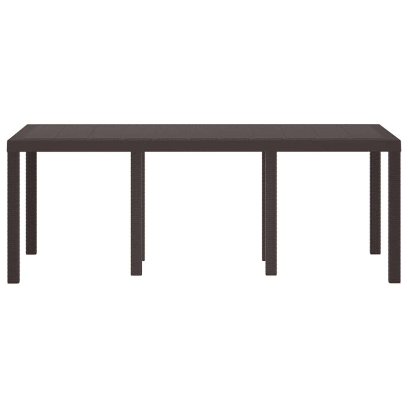 vidaXL Kerti Asztal Barna 200 x 100 x 73 cm polirattan