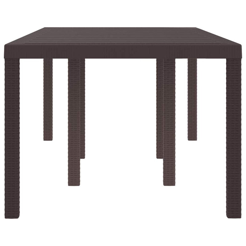vidaXL Kerti Asztal Barna 200 x 100 x 73 cm polirattan