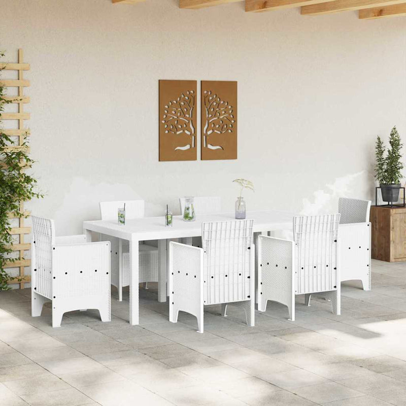 vidaXL Kerti Asztal Fehér 200 x 100 x 73 cm polirattan