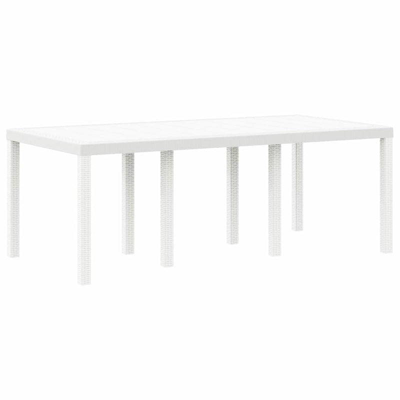 vidaXL Kerti Asztal Fehér 200 x 100 x 73 cm polirattan