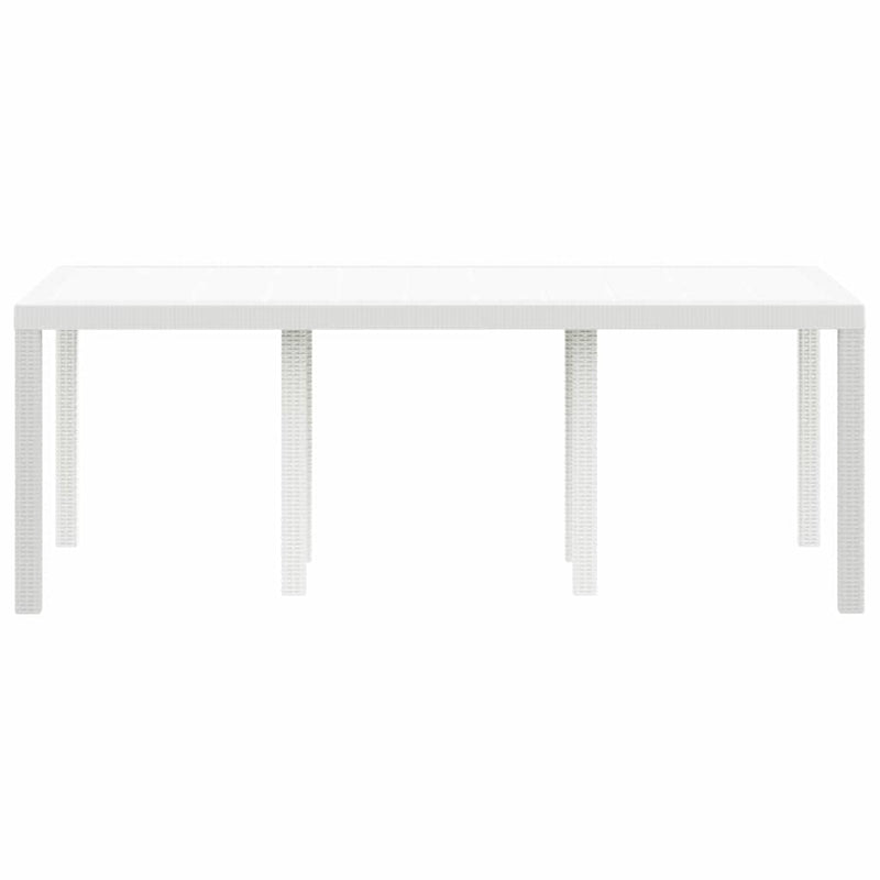 vidaXL Kerti Asztal Fehér 200 x 100 x 73 cm polirattan