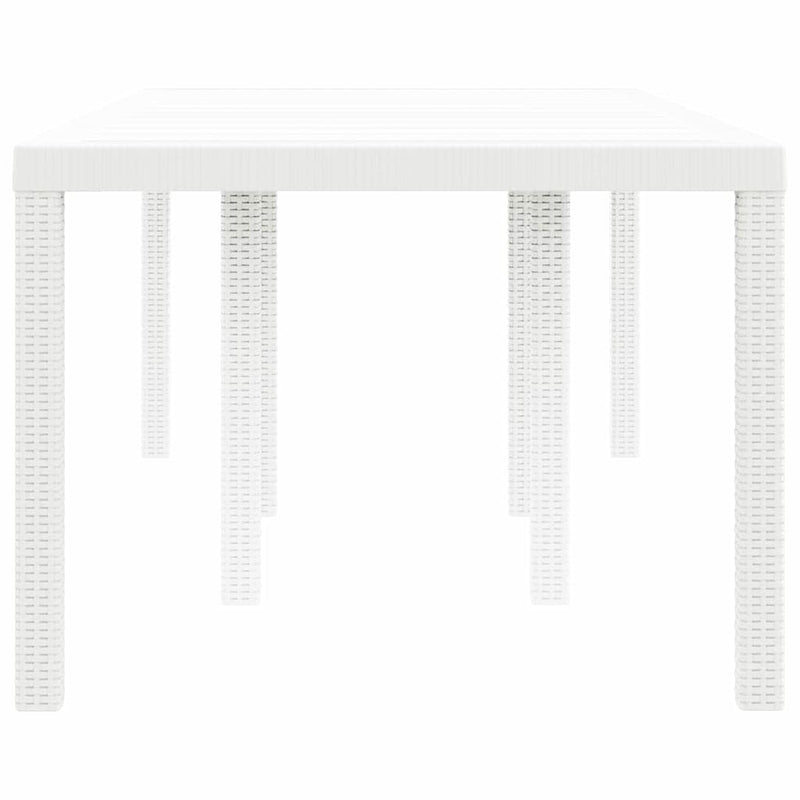 vidaXL Kerti Asztal Fehér 200 x 100 x 73 cm polirattan