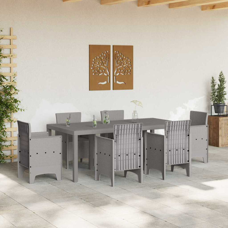 vidaXL Kerti Asztal Világosszürke 200 x 100 x 73 cm polirattan