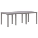 vidaXL Kerti Asztal Világosszürke 200 x 100 x 73 cm polirattan