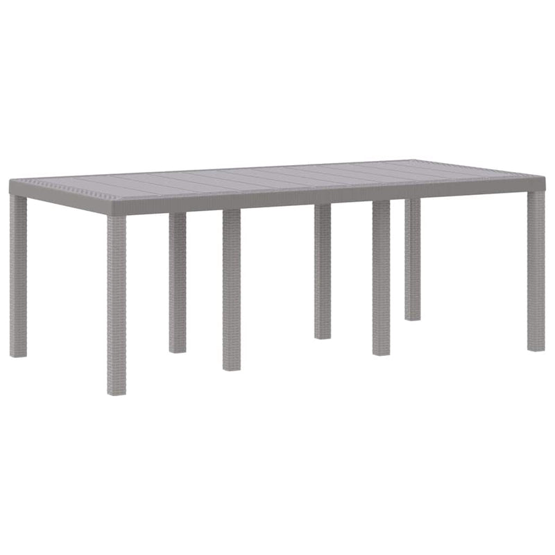 vidaXL Kerti Asztal Világosszürke 200 x 100 x 73 cm polirattan