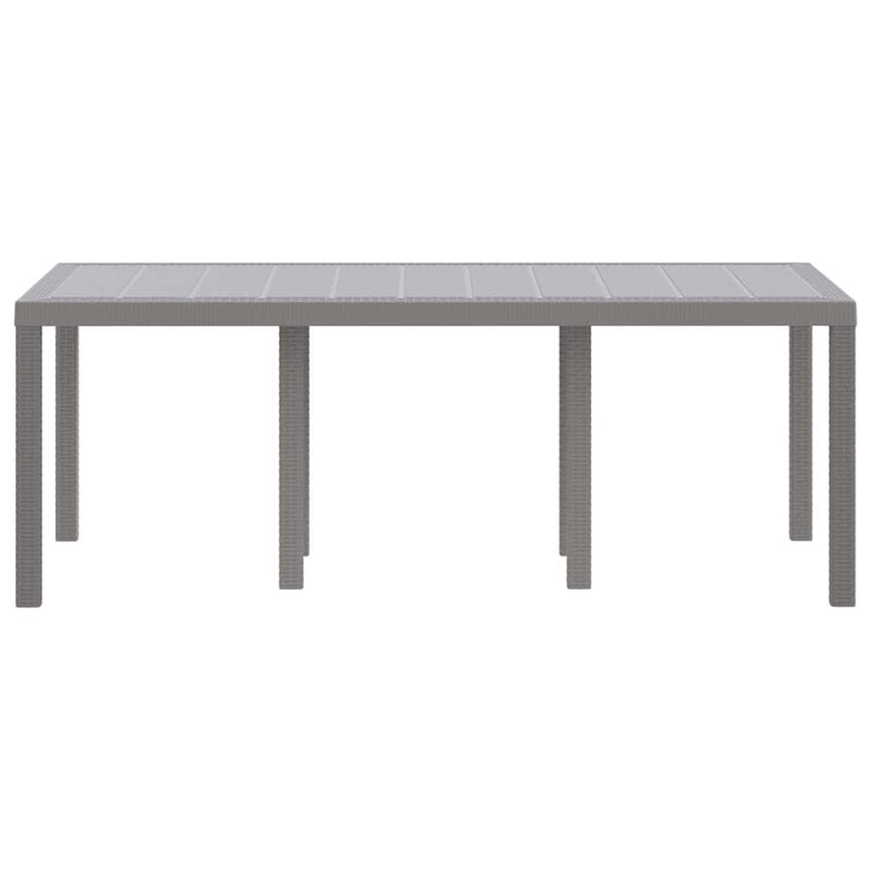 vidaXL Kerti Asztal Világosszürke 200 x 100 x 73 cm polirattan