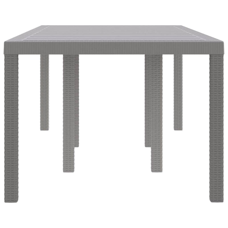 vidaXL Kerti Asztal Világosszürke 200 x 100 x 73 cm polirattan