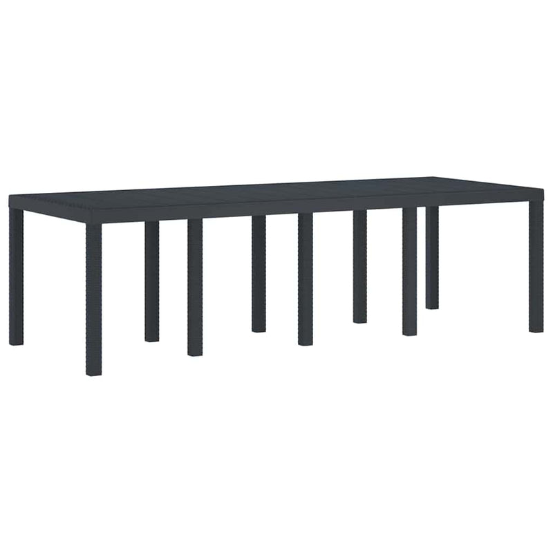 vidaXL Kerti Asztal Antracit 250 x 100 x 73 cm polirattan